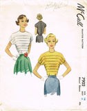 McCall Pattern 7902: 1940s Misses Tucked Blouse Sz 32 B Vintage Sewing Pattern - Vintage4me2 
