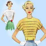McCall Pattern 7902: 1940s Misses Tucked Blouse Sz 32 B Vintage Sewing Pattern - Vintage4me2 