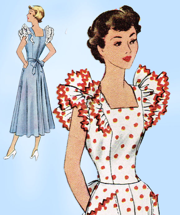  1940s Vintage McCall Sewing Pattern 7904 Stunning Misses Pinafore Dress Sz 34 B - Vintage4me2