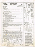 McCall's 7913: 1960s Uncut 15-18 Inch Baby Doll Clothes Vintage Sewing Pattern