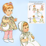 McCall's 7913: 1960s Uncut 15-18 Inch Baby Doll Clothes Vintage Sewing Pattern