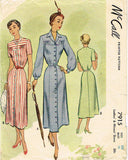 1940s Vintage McCall Sewing Pattern 7915 Charming Misses Street Dress Sz 38 Bust - Vintage4me2