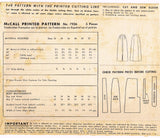 1940s Vintage McCall Sewing Pattern 7936 Easy Misses Slender Day Skirt Sz 32 W