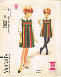 McCall 7937: 1960s Girls Helen Lee Jumper Dress Size 7 Vintage Sewing Pattern - Vintage4me2