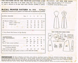 McCall 7952: 1950s Lovely Misses Street Dress Sz 31 B Vintage Sewing Pattern