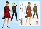 1960s Vintage Little Girls Mod Suit 1965 McCalls VTG Sewing Pattern 7953 Size 7