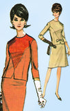 1960s Vintage McCalls Sewing Pattern 7956 Uncut Misses Two Piece Dress Size 37 B