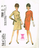1960s Vintage McCalls Sewing Pattern 7956 Uncut Misses Two Piece Dress Size 37 B