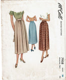 1950s Vintage McCall Sewing Pattern 7958 Misses Maternity Skirt Sz 24 Waist