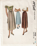 1950s Vintage McCall Sewing Pattern 7958 Misses Maternity Skirt Sz 28 Waist