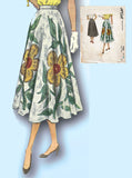 1950s Vintage McCall Sewing Pattern 7962 Easy Misses Day Skirt Size 26 Waist