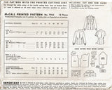 McCall 7963: 1950s Uncut Misses Sporty Blouse Sz 32 Bust Vintage Sewing Pattern