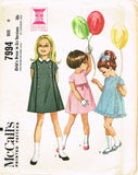 1960s Vintage McCall's Sewing Pattern 7994 Toddler Girls 6 Day A-Line Dress Sz 6 - Vintage4me2