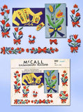 1940s Uncut Vintage McCall Embroidery Transfer 800 Uncut Wool Motifs Dress Trims