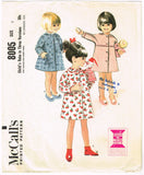 1960s Vintage McCall's Sewing Pattern 8005 Cute Toddler Girls Robe Size 3