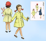 1950s Vintage McCalls Sewing Pattern 8007 Cute Toddler Girls Flared Coat Size 4