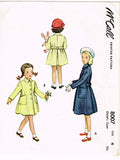 1950s Vintage McCalls Sewing Pattern 8007 Cute Toddler Girls Flared Coat Size 4