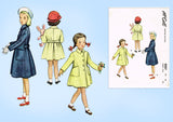 1950s Vintage McCalls Sewing Pattern 8007 Cute Toddler Girls Flared Coat Size 4