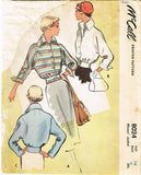 1950s Vintage 1950 McCall Sewing Pattern 8024 Misses Battle Jacket Size 14 32B