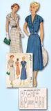 1950s Vintage McCall Sewing Pattern 8040 Uncut Misses Street Dress Size 14 32 B