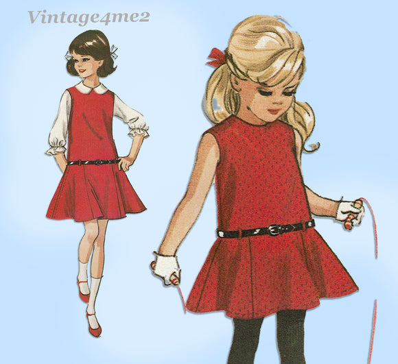 McCall's 8045: 1960s Cute Uncut Girls Helen Lee Dress Sz 8 Vintage Sewing Patte