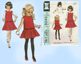 McCall's 8045: 1960s Cute Uncut Girls Helen Lee Dress Sz 8 Vintage Sewing Patte