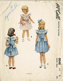 1950s Vintage McCall Sewing Pattern 8048 Toddler Girls Ruffled Dress Size 6 24B vintage4me2