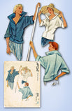 1950s Vintage McCall Sewing Pattern 8085 Uncut Misses Middy Blouse Size 28 30 B