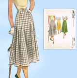 McCall's Pattern 8089: 1950s Easy Misses Skirt 28 W Vintage Sewing Pattern