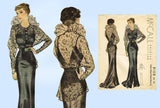 McCall 8108: 1930s Rare Original Dinner Dress Sz 34 Bust Vintage Sewing Pattern - Vintage4me2