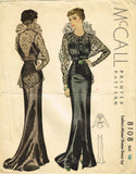McCall 8108: 1930s Rare Original Dinner Dress Sz 34 Bust Vintage Sewing Pattern - Vintage4me2