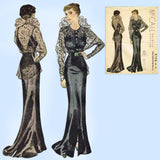 McCall 8108: 1930s Rare Original Dinner Dress Sz 34 Bust Vintage Sewing Pattern - Vintage4me2