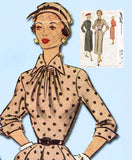 1950s Vintage McCall Sewing Pattern 8114 Misses Slender Dress Size 12 30 Bust - Vintage4me2