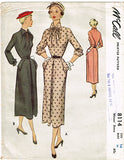 1950s Vintage McCall Sewing Pattern 8114 Misses Slender Dress Size 16 34 Bust