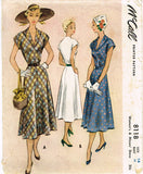 1950s Vintage McCalls Sewing Pattern 8118 Uncut Misses Bias Cut Dress Size 32 B