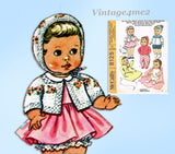 1960s Vintage McCalls Sewing Pattern 8125 Uncut Baby Doll Clothes Size 9 12 17 Inches