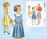 1950s Vintage McCalls Sewing Pattern 8131 Unuct Little Girls Jumper and Skirt Sz 8