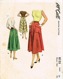 1950s Vintage McCall Sewing Pattern 8135 Misses 4 Gore Day Skirt Sz 24 Waist
