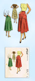 1950s Vintage McCall Sewing Pattern 8135 Misses 4 Gore Day Skirt Sz 24 Waist