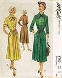 1950s Vintage McCall Sewing Pattern 8180 Misses Street Dress Size 12 30 Bust