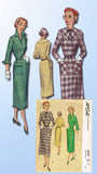 1950s Vintage McCall Sewing Pattern 8197 Misses Slender Street Dress Size 16 34B