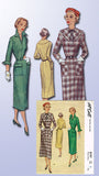 1950s Vintage McCall Sewing Pattern 8197 Misses Slender Day Dress Size 12 30B