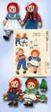 1950s Vintage McCalls Sewing Pattern 820 Cute 19 Inch Raggedy Ann & Andy Dolls
