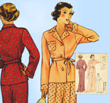 McCall 8214: 1930s Misses Lounging Pajamas Size 32 Bust Vintage Sewing Pattern