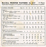 1950s Vintage Misses Dress 1950 McCall VTG Sewing Pattern 8237 Size 16