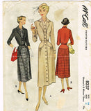1950s Vintage Misses Dress 1950 McCall VTG Sewing Pattern 8237 Size 16