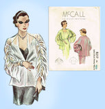 McCall 8237: 1930s Rare Misses Evening Wrap Sz 32 34 Bust Vintage Sewing Pattern - Vintage4me2