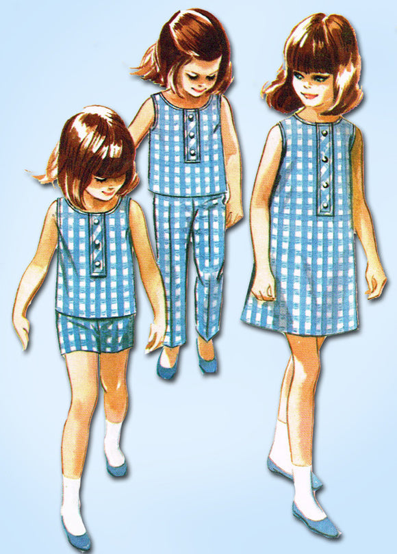 1960s Vintage McCalls Sewing Pattern 8242 Helen Lee Girls Playclothes & Dress
