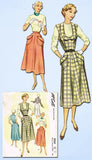 1950s Vintage McCall Sewing Pattern 8262 Uncut Misses Skirt or Jumper Sz 10 28B