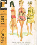 1960s Vintage McCalls Sewing Pattern 8285 Two Piece Bathing Suit & Cover Up 31 B